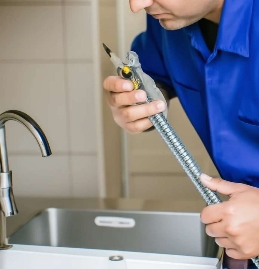 Equipamento de hidrojateamento profissional realizando limpeza de tubulação