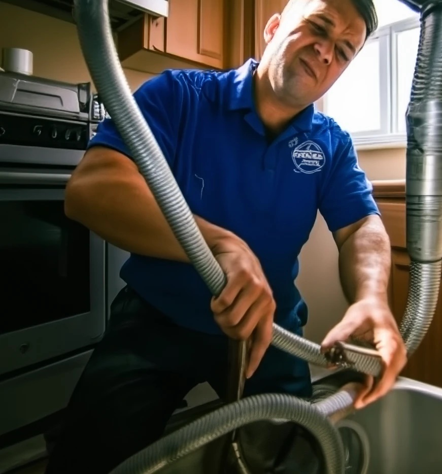 Caminhão hidrojateador realizando limpeza de galeria pluvial em São Paulo